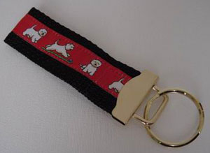photo of Westie Woven Keyfob - Red