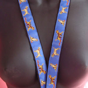 photo of Border Terrier Woven Lanyard - Blue