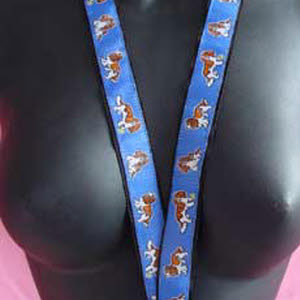 photo of Cavalier King Charles Spaniel Blenheim Woven Lanyard - Blue