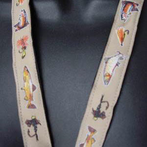 photo of Fishes Lanyard - Beige on BLack