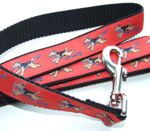 photo of Woven Lead - Airedale Terrier - Red on Black