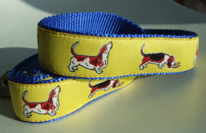 photo of Woven Lead - Basset Hound - Yellow on Blue