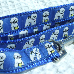 Bichon Frise Lead - Blue Woven