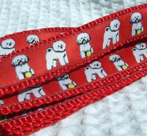 Bichon Frise Lead - Red Woven