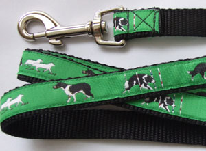 photo of Woven Lead - Border Colie - Green on Black