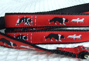 photo of Woven Lead - Border Colie - Red on Black
