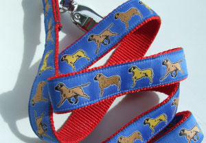 photo of Woven Lead - Bullmastiff Blue on Red