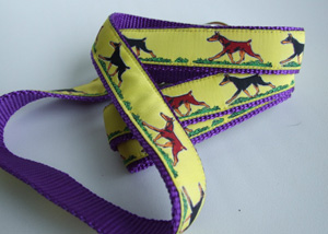 photo of Woven Lead - Dobermann - Yellow on Purple