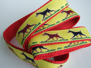 photo of Woven Lead - Dobermann - Yellow on Red