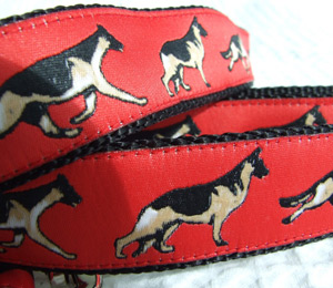 photo of German Shepherd Red on Blue Woven Lead