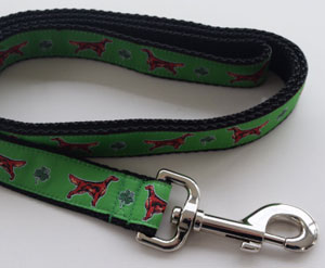 photo of Woven Lead - Irish Setter - Green on Black