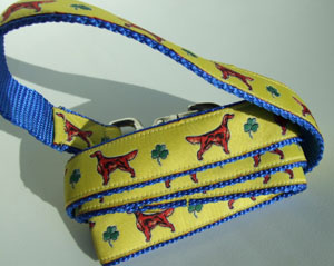 photo of Woven Lead - Irish Setter - Yellow on Blue