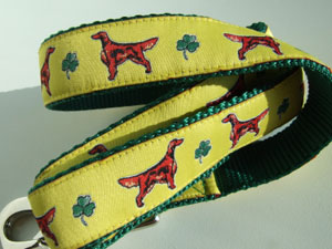 photo of Woven Lead - Irish Setter - Yellow on Green