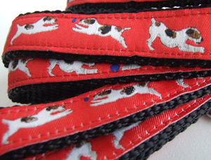 photo of Jack Russell Terrier Red on Black Woven Lead