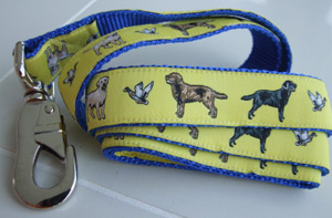 photo of Woven Lead -  Black Labrador Yellow on Blue