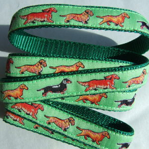 photo of Miniature Dachshund Green Woven Lead