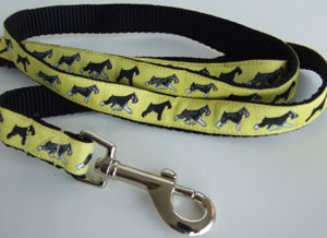 photo of Miniature Schnauzer Yellow on Black Woven Lead