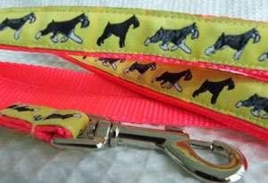 photo of Miniature Schnauzer Yellow on Pink Woven Lead