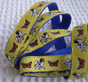 photo of Papillon Yellow on Blue Woven Lead