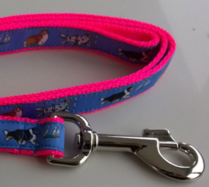 photo of Shetland Sheepdog Blue on Pink Woven Lead