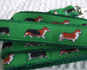 photo of Woven Collar - Welsh Corgi Lead - Green