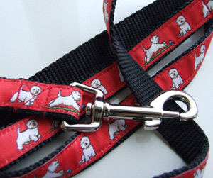 photo of Westie Red on Black Woven Collar