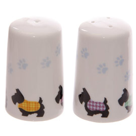 photo of Cute Scottie Dog Design Porcelain Salt and Pepper Pots
