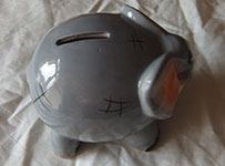 Elephant money box other view