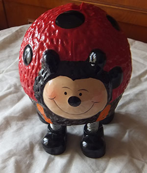 Ladybird with Wobbly Legs money box