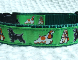 photo of Woven Collar - American Cocker Spaniel - Green