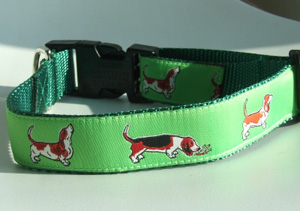 photo of Woven Collar - Basset Hound - Green