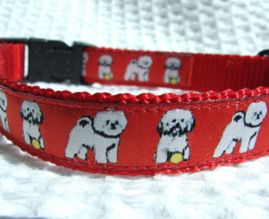 photo of Woven Collar - bichon frise - Red