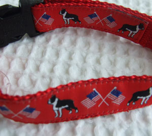 photo of Boston Terrier Red Woven Collar