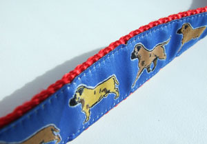 photo of Woven Collar - Bullmastiff - Blue on Red