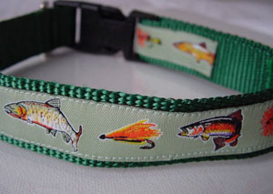 photo of Woven Collar - Fishes - Green large