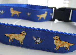 photo of Woven Collar - Golden Retriever - Blue