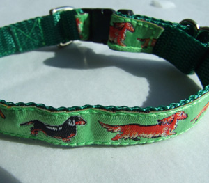 photo of Woven Collar - Miniature Dachshund - Green