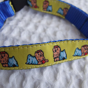 photo of Woven Collar - Yorkie - Yellow on Blue
